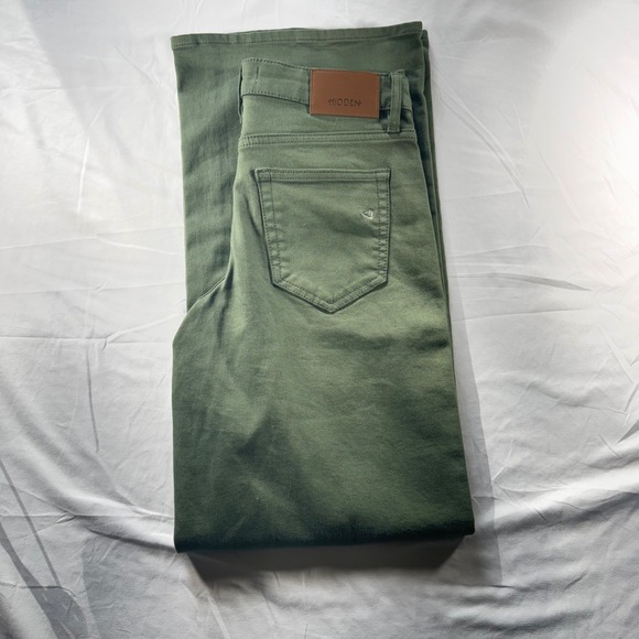 Hidden Jeans Pants - Hidden Jeans Olive Green Wide Leg High Rise Pants Womens 26 Inseam 31"